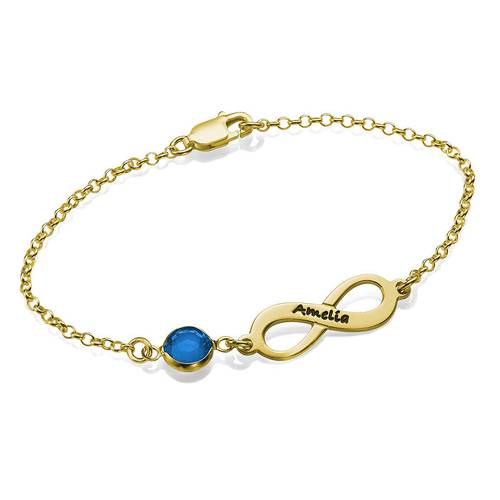 Infinity Birhtstone Bracelet in Gold Plating product photo