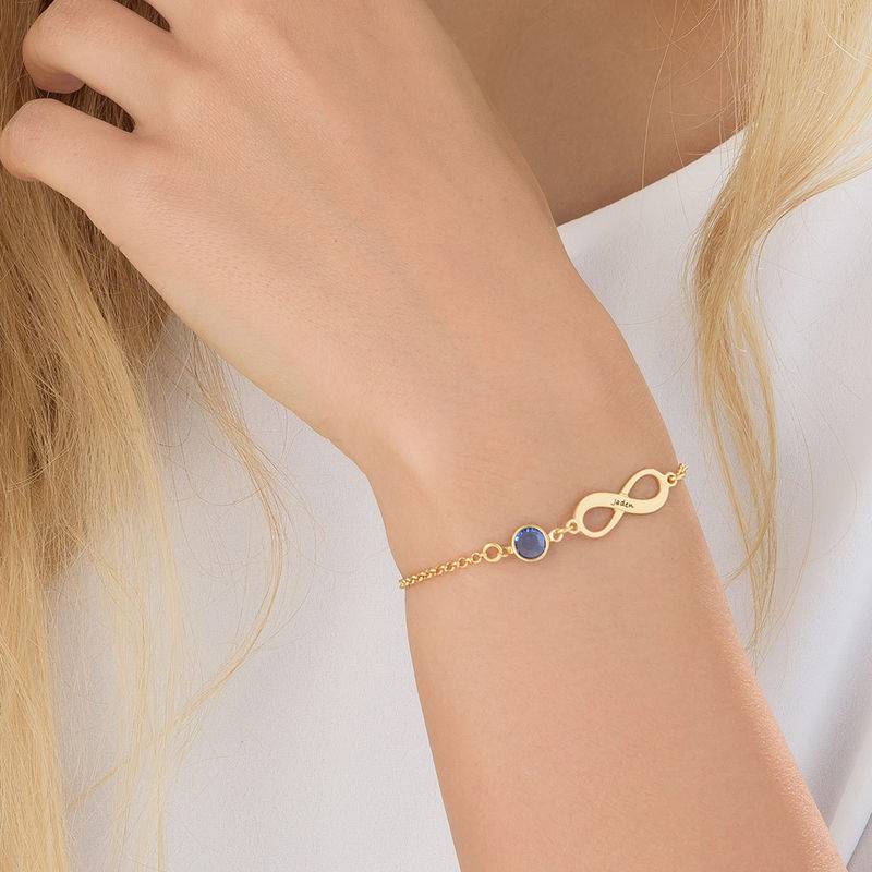 Infinity Birhtstone Bracelet in Gold Plating-4 product photo