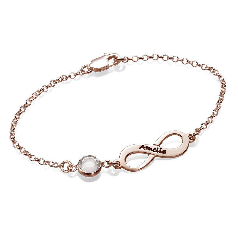 Infinity Birthstone Bracelet in Rose Gold Plating-1 product photo