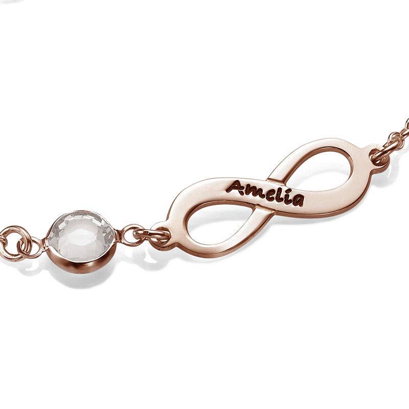 Infinity Birthstone Bracelet in Rose Gold Plating-4 product photo