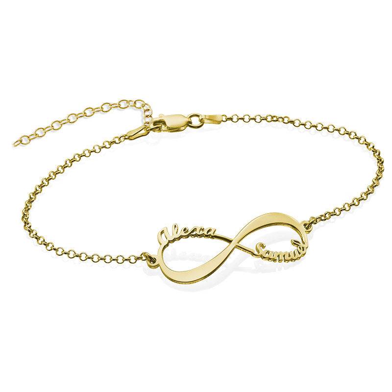 Infinity 2 Names Bracelet 18K Gold Plated-3 product photo