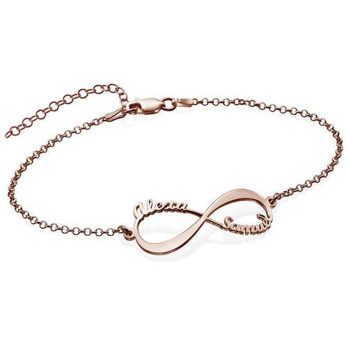 Infinity 2 Names Bracelet Rose Gold Plated product photo