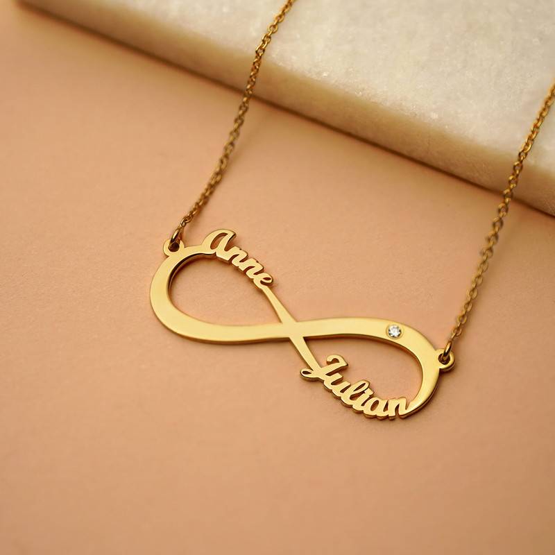 Gold Plated Personalized Infinity Diamond Necklace-5 product photo