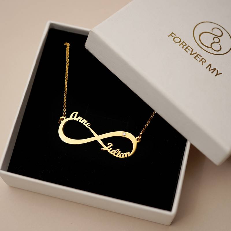 Gold Plated Personalized Infinity Diamond Necklace-4 product photo