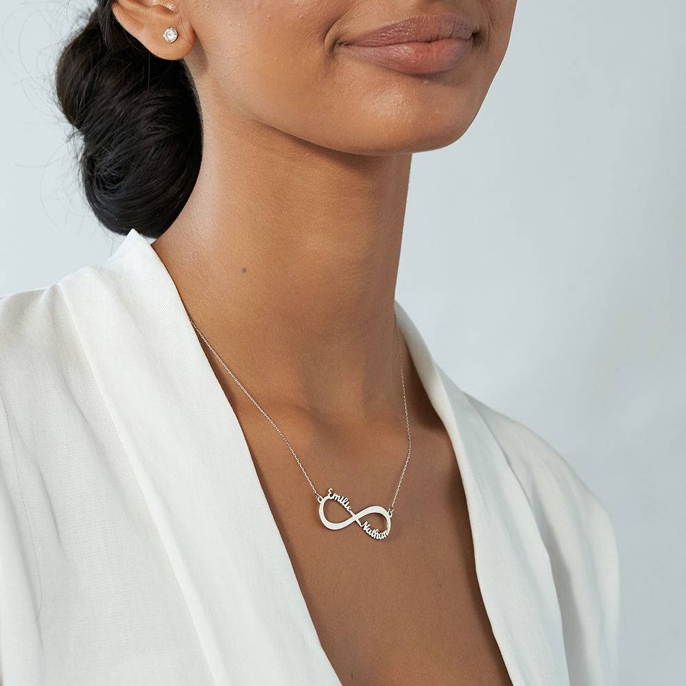 Infinity Name Necklace in 10K White Gold-4 product photo