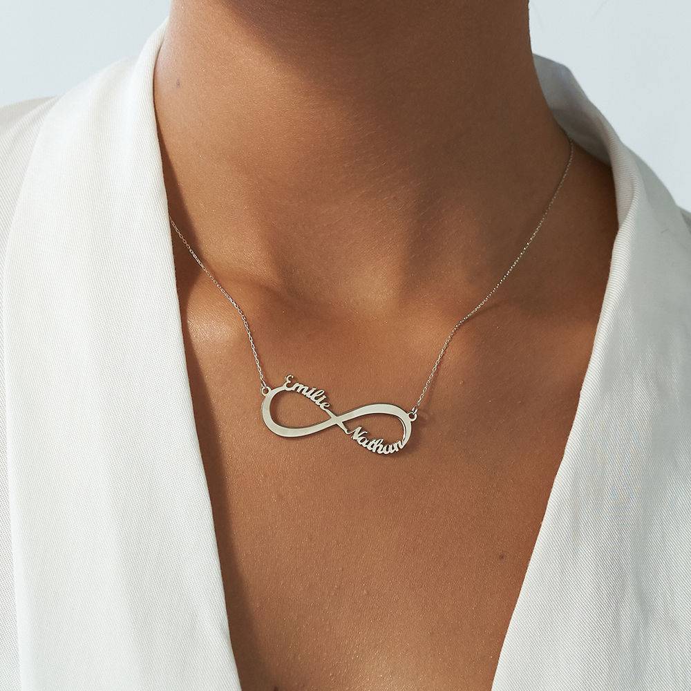 Infinity Name Necklace in 10K White Gold-3 product photo