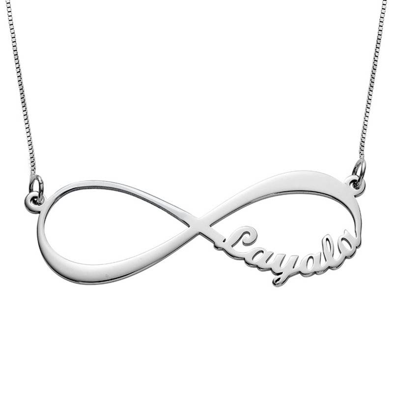 Infinity Name Necklace in 10K White Gold-1 product photo