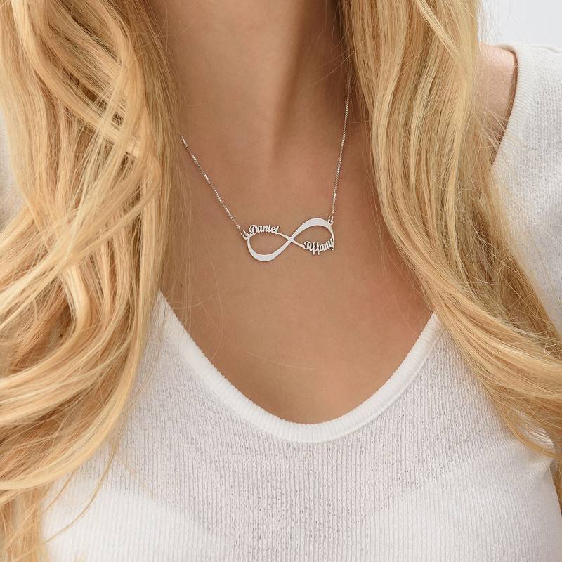 Infinity Name Necklace in 10K White Gold-4 product photo