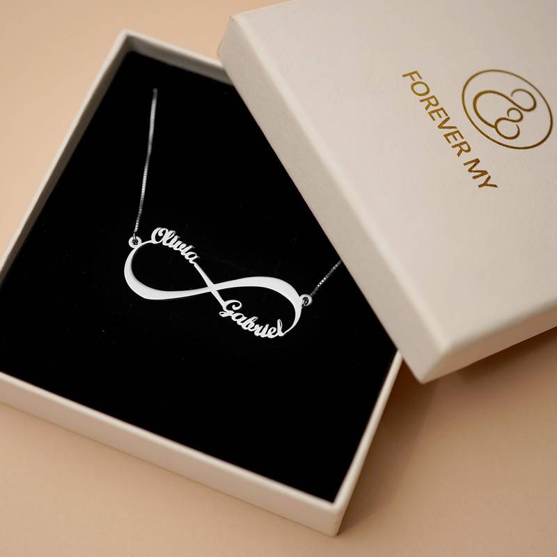 Infinity Name Necklace in 10K White Gold-3 product photo