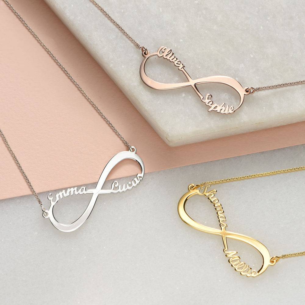 Personalized Infinity Necklace in Gold Vermeil-3 product photo