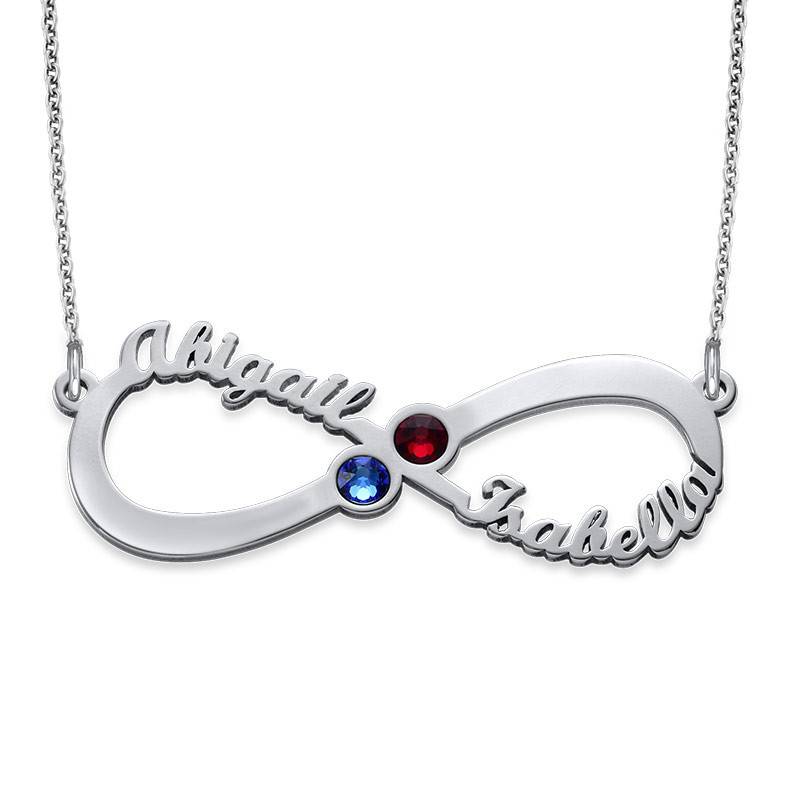Personalized Infinity Necklace with Birthstones-4 product photo