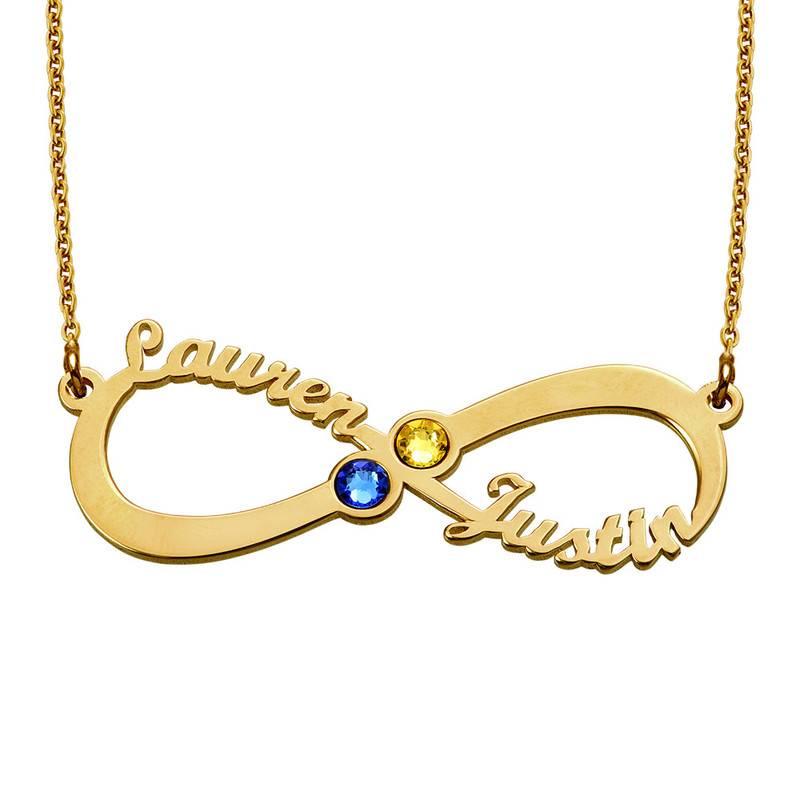 Infinity Necklace with Birthstones in Gold Plating-1 product photo