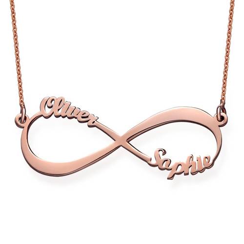 Rose Gold Plated Personalized Infinity Necklace product photo