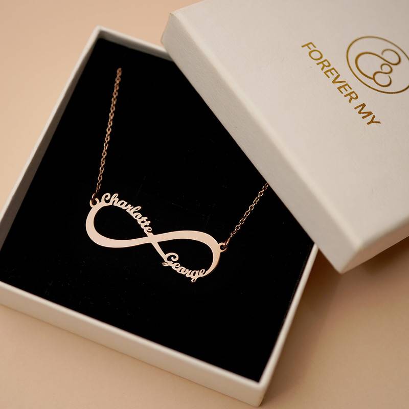 Rose Gold Plated Personalized Infinity Necklace-5 product photo
