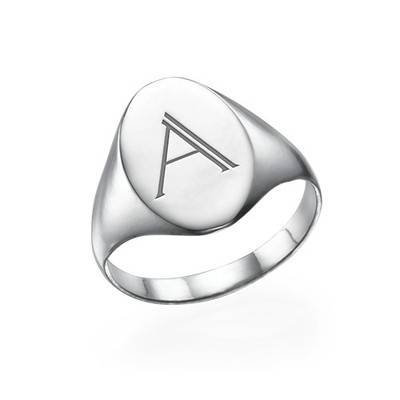 Initial Signet Ring in Sterling Silver-2 product photo