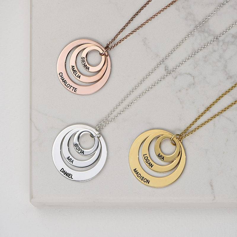 Triple Circle Family Necklace In Gold Vermeil-5 product photo
