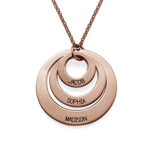 Triple Circle Family Necklace In Rose Gold Plating product photo
