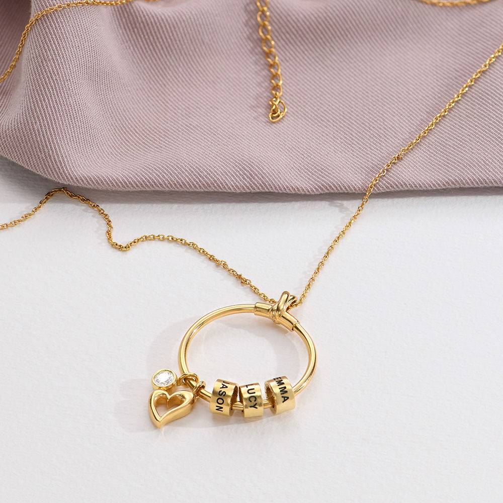 Linda Circle Pendant Necklace in Gold Vermeil with Diamond-1 product photo