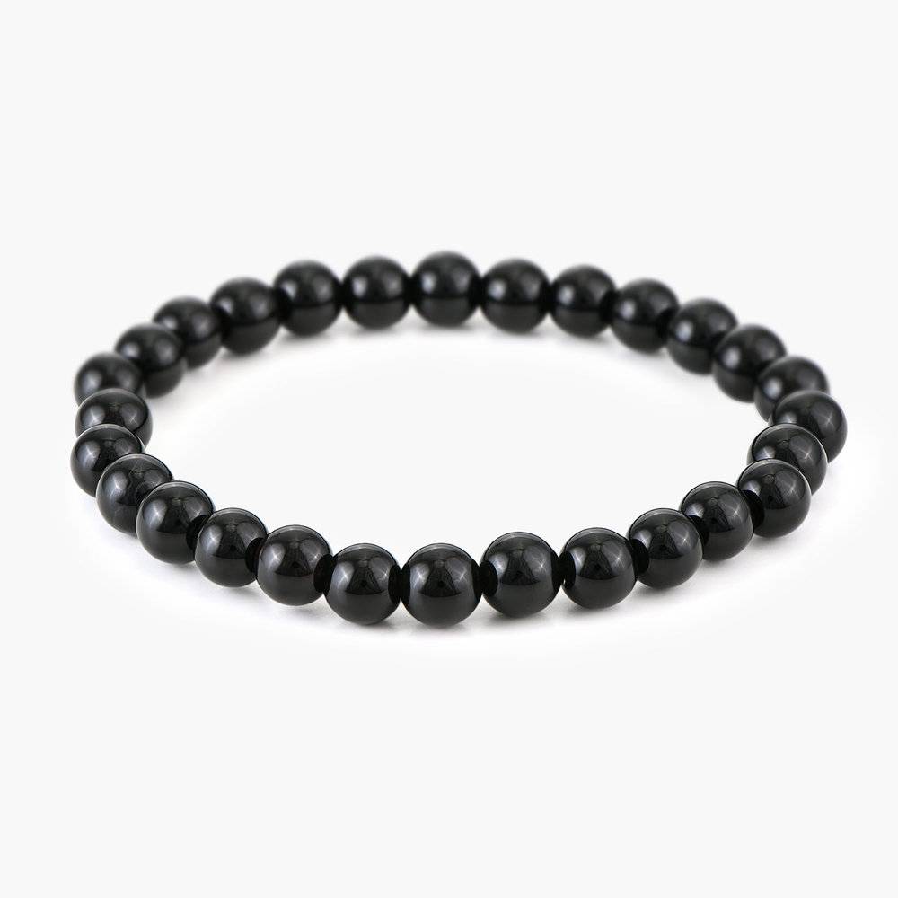 Black Beaded Bracelet for Men-3 product photo