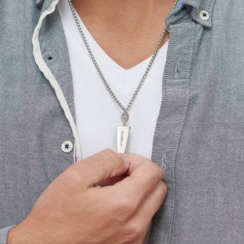 Engraved Black Dagger Necklace for Men product photo