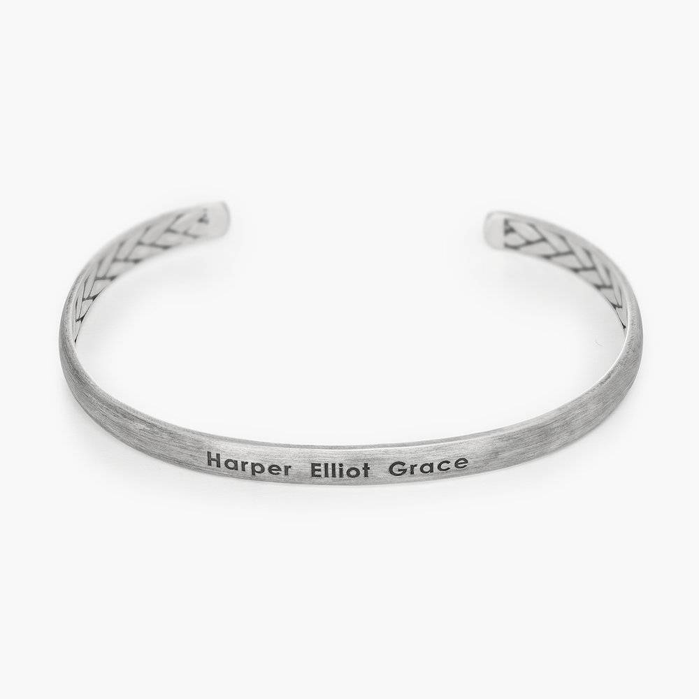 Thin Cuff Bracelet for Men in Silver-2 product photo