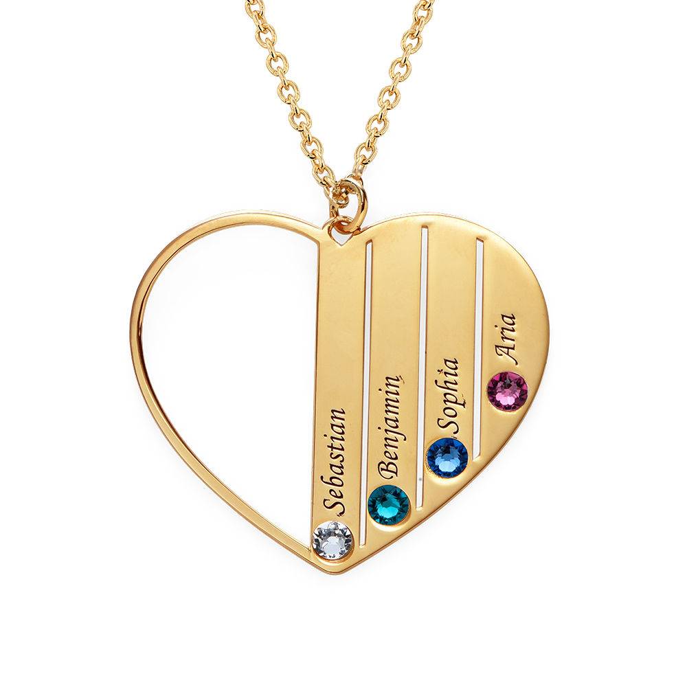 Heart Shaped Birthstone Necklace in Gold Plating-1 product photo