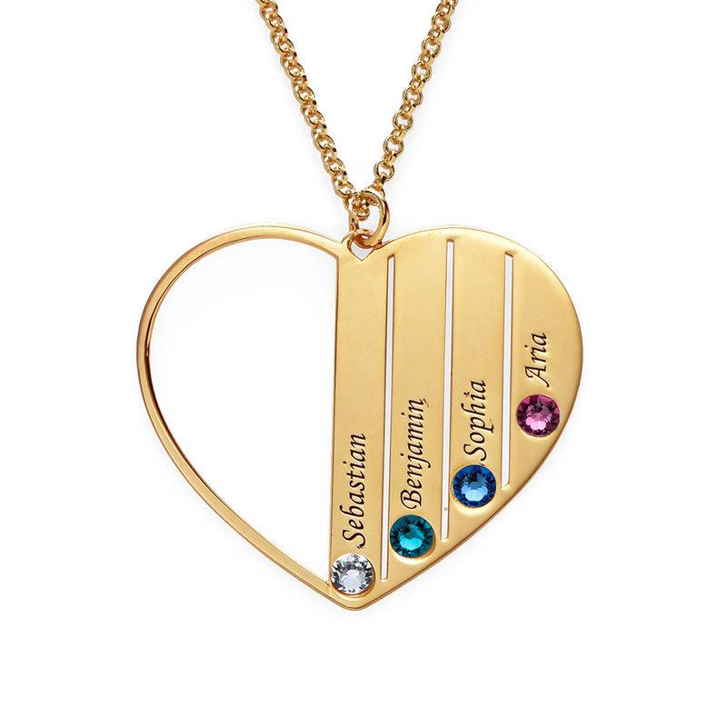 Heart Shaped Birthstone Necklace for Mom in Gold Vermeill-1 product photo