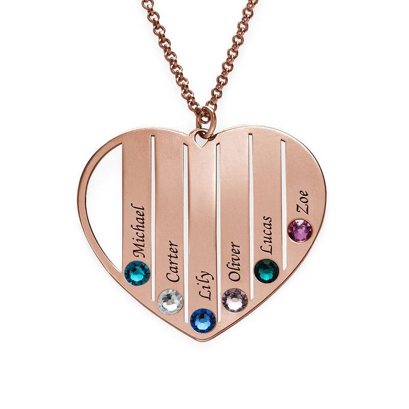 Heart Shaped Birthstone Necklace in Rose Gold Plating-4 product photo