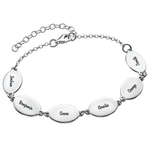 Mothers Personalized Engraved Sterling Silver Bracelet product photo