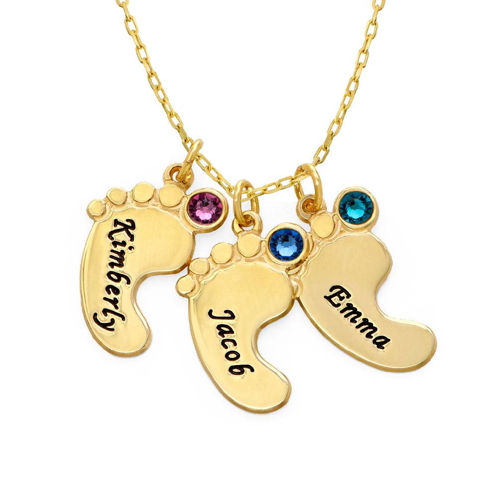 Multiple Baby Feet Necklace in 10K Gold-2 product photo