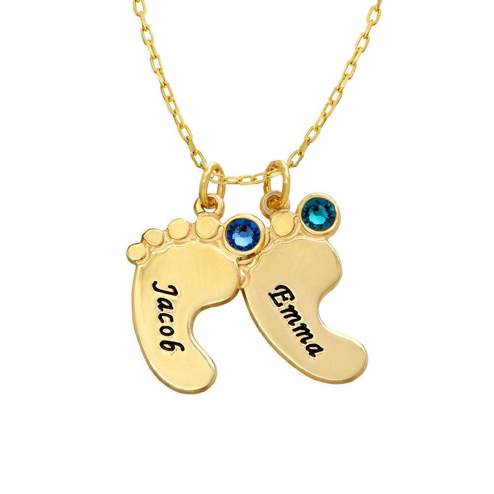 Multiple Baby Feet Necklace in 10K Gold-3 product photo