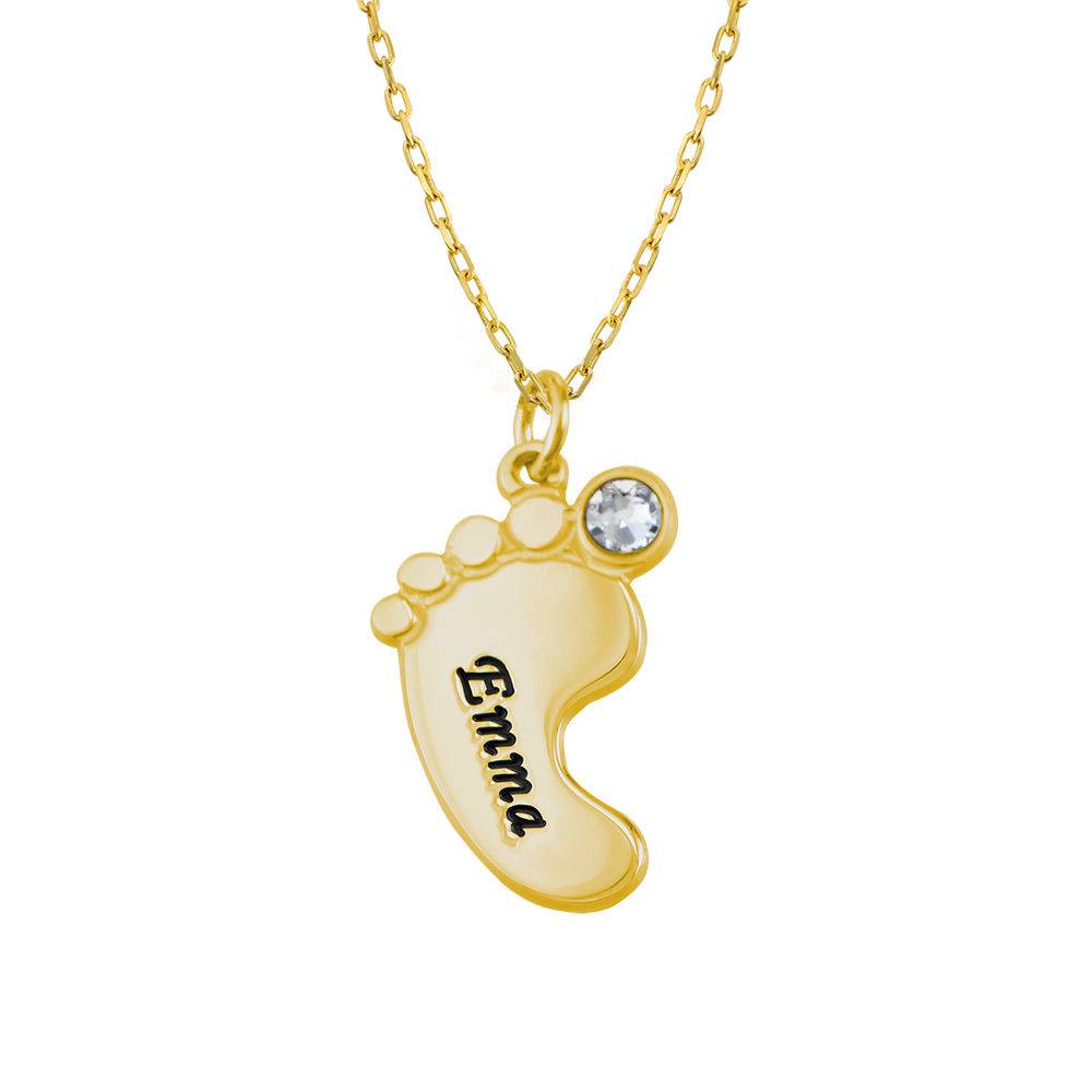 Multiple Baby Feet Necklace in 10K Gold-5 product photo