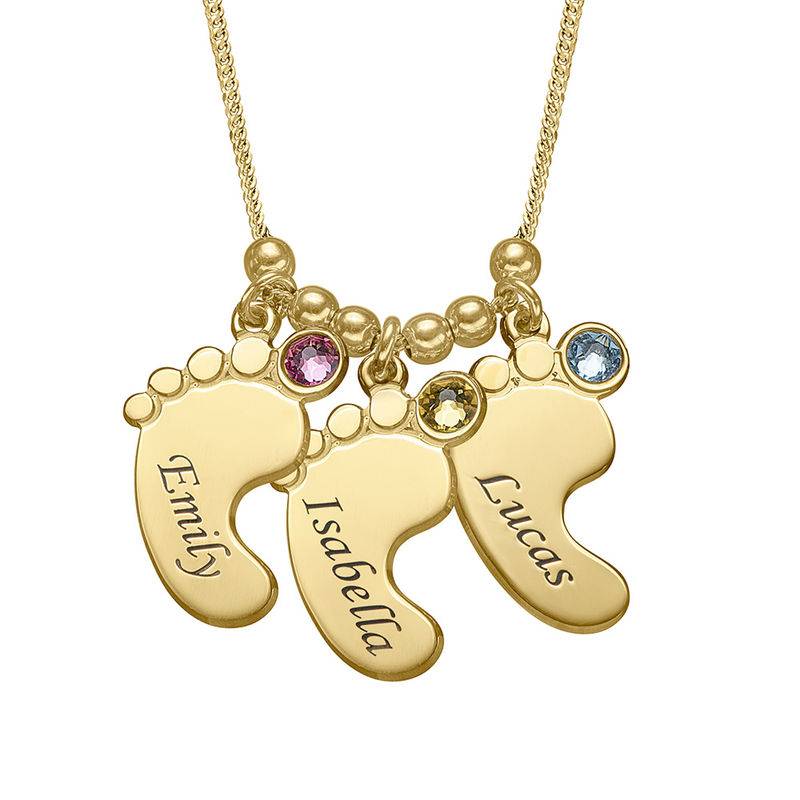 Multiple Baby Feet Necklace in Gold Plating-3 product photo