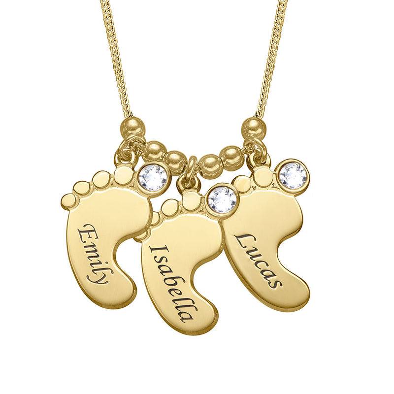 Multiple Baby Feet Necklace in Gold Plating-5 product photo