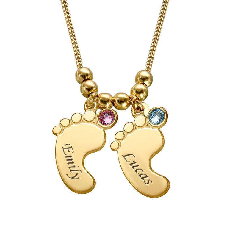Multiple Baby Feet Necklace in Gold Plating-3 product photo