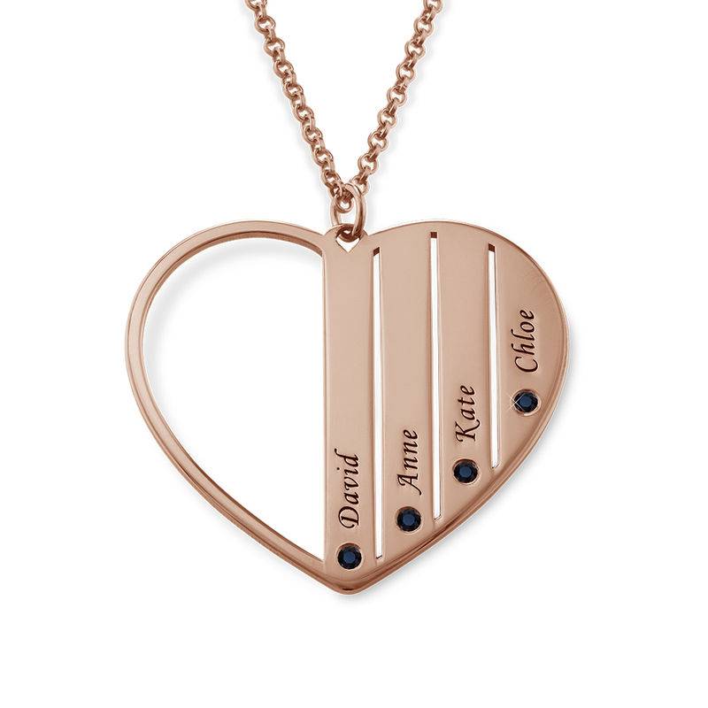 Heart Shaped Diamond Necklace in Rose Gold Plating-4 product photo