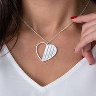 Heart Shaped Diamond Necklace in Sterling Silver-1 product photo