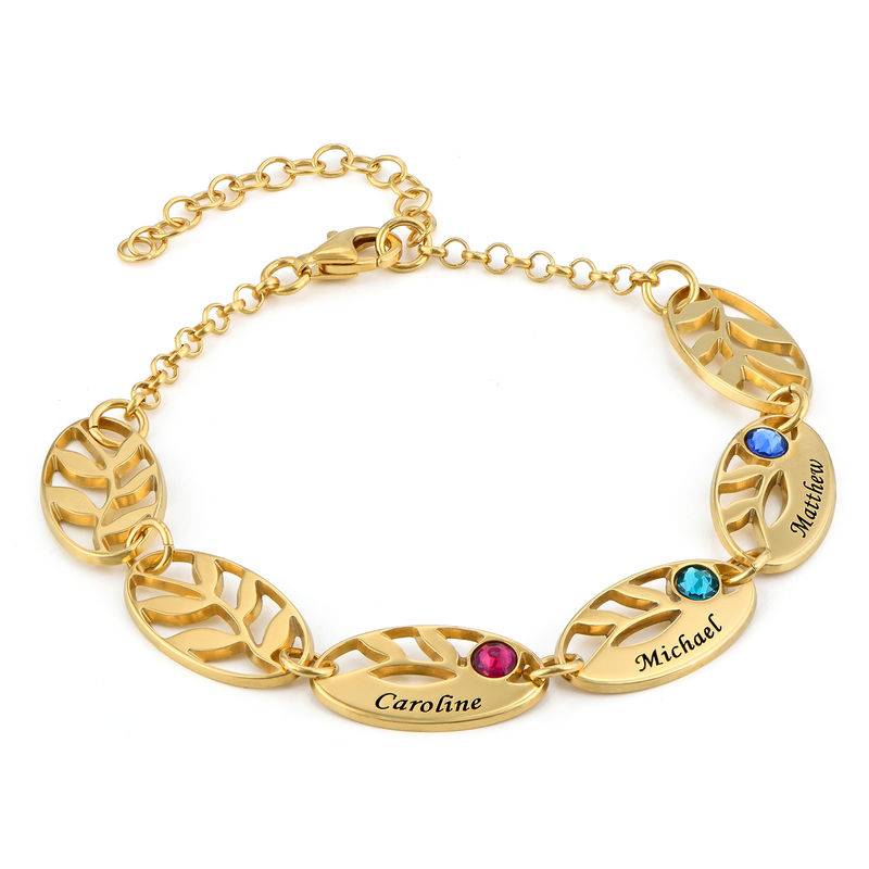 Mother Leaf Bracelet with Engraving in Gold Plating-2 product photo
