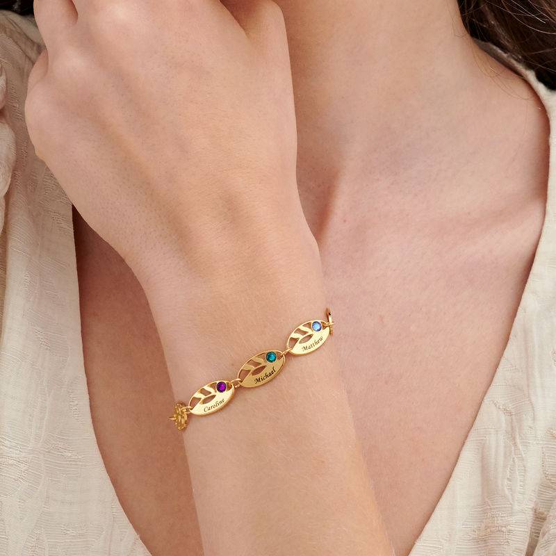 Mother Leaf Bracelet with Engraving in Gold Plating-4 product photo