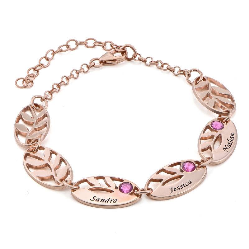 Mother Leaf Bracelet with Engraving in Rose Gold Plating-3 product photo