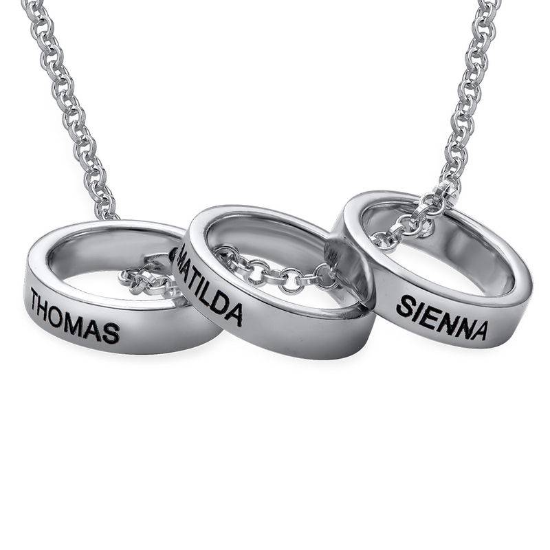 Mother Ring Necklace with Engraving - Silver-2 product photo