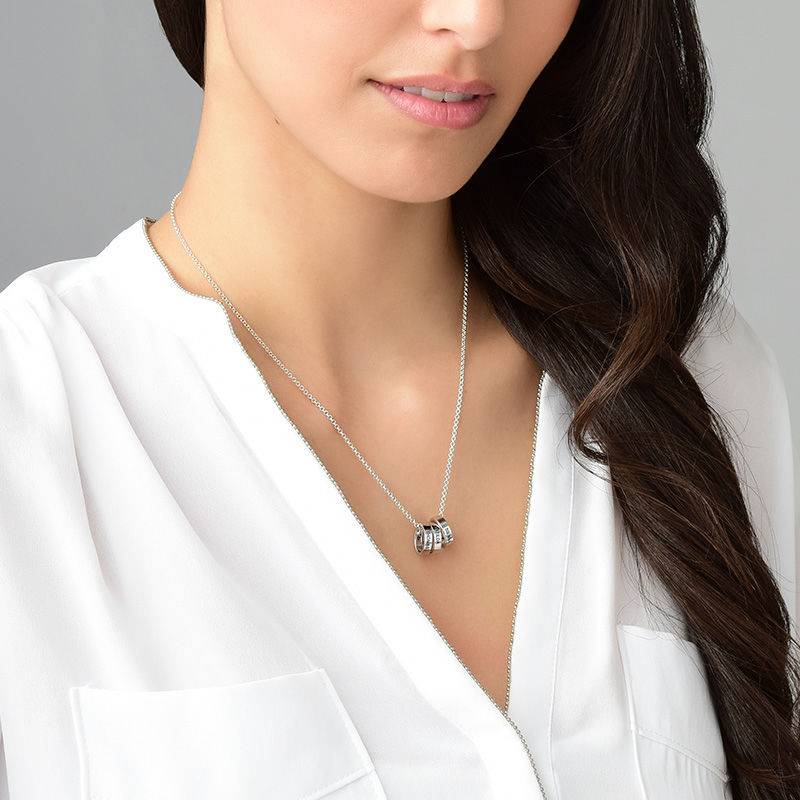 Mother Ring Necklace with Engraving - Silver-4 product photo