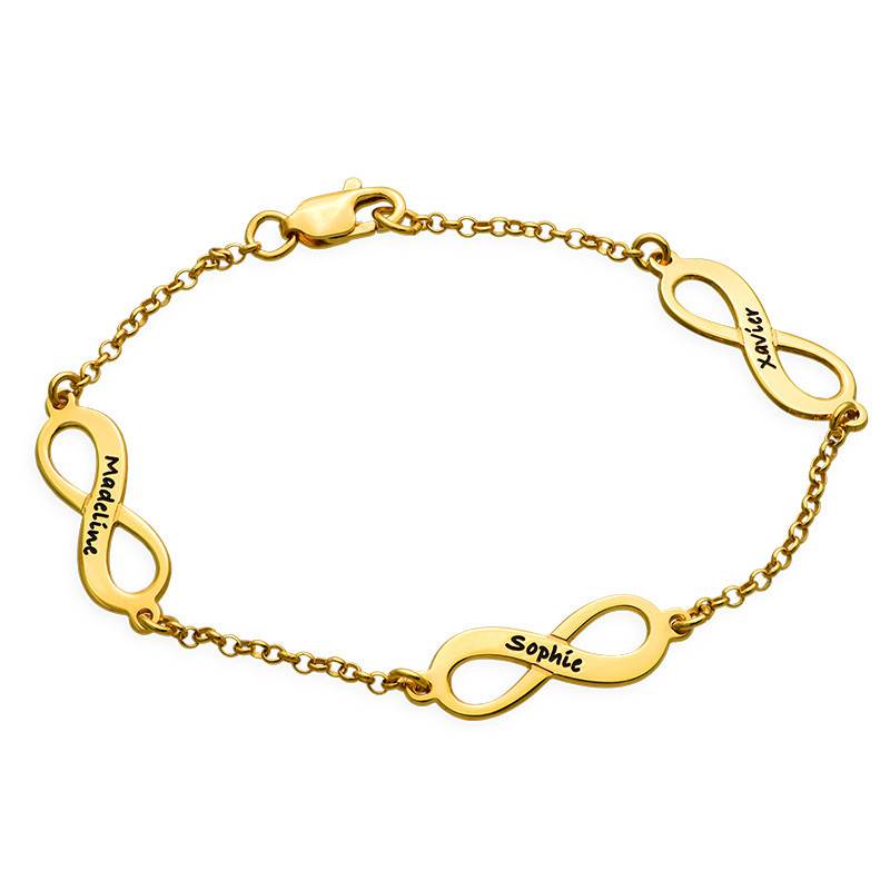 Gold Plated Multiple Name Infinity Bracelet-1 product photo