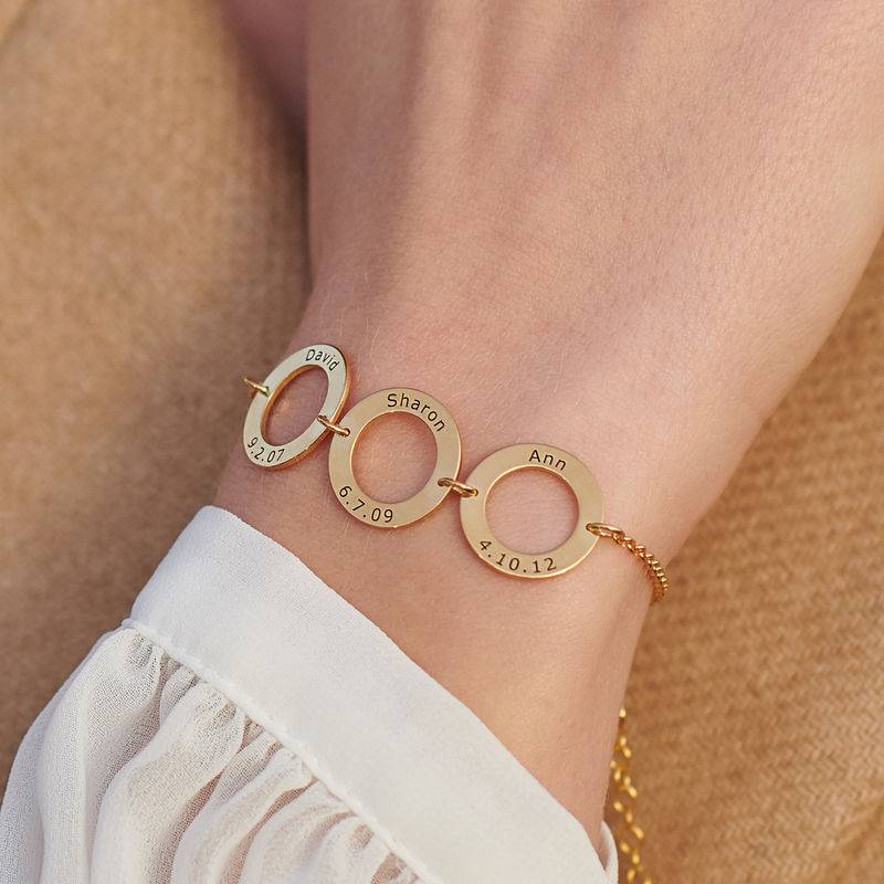 Personalized 3 Circles Bracelet with Engraving in Gold Plating-1 product photo