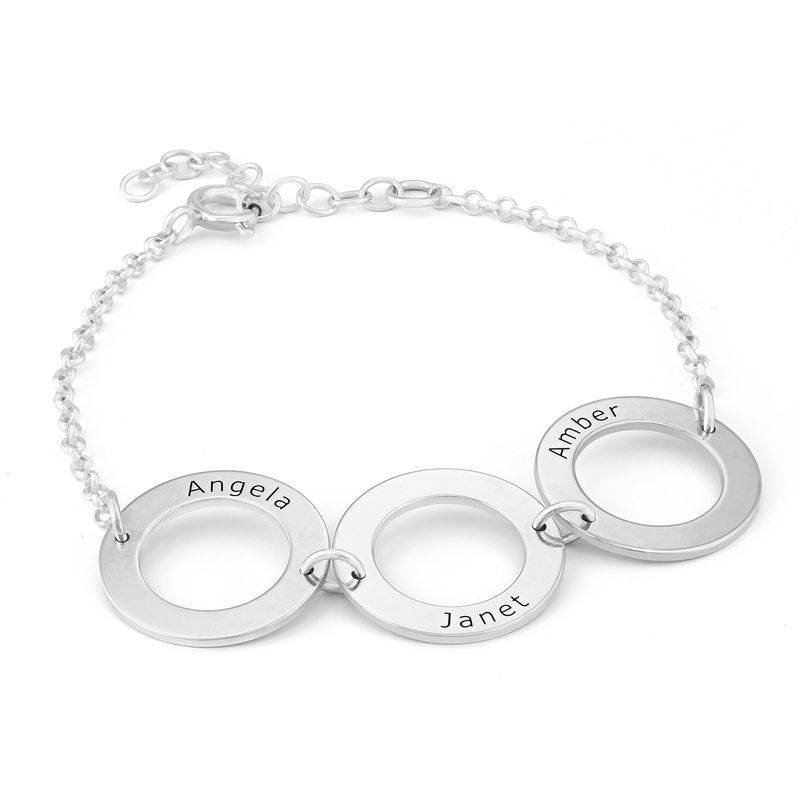 Personalized 3 Circles Bracelet with Engraving in Sterling Silver-6 product photo