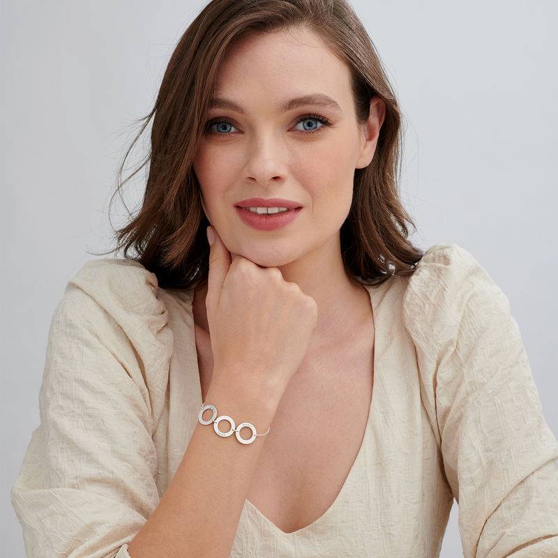 Personalized 3 Circles Bracelet with Engraving in Sterling Silver-1 product photo