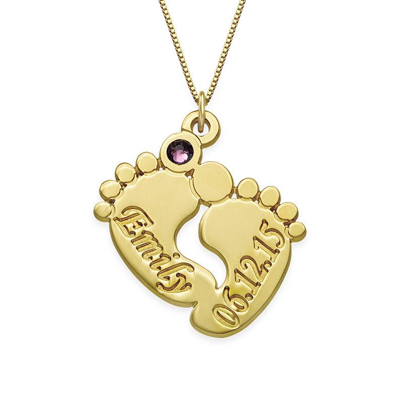 14K Gold Baby Feet Necklace-1 product photo