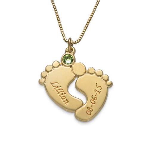 Baby Feet Necklace in Gold Plating product photo