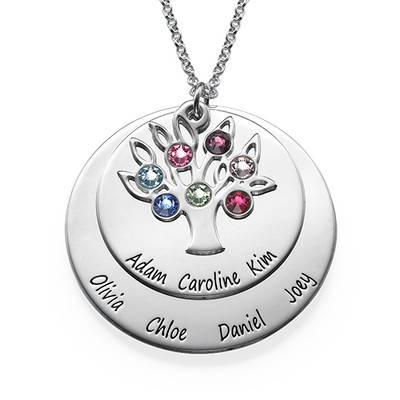 Personalized Tree of Life Necklace with Birthstones-3 product photo