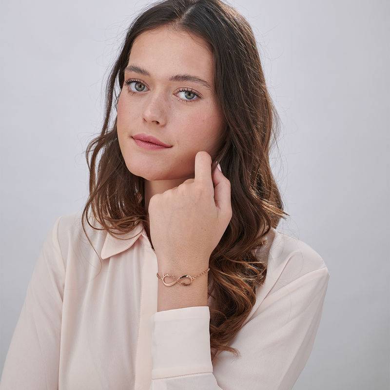 Rose Gold Plated Infinity Bracelet with Diamond-3 product photo